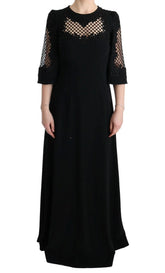 Dolce & Gabbana Black Stretch Shift Long Maxi Dress - IT38|XS - Dresses