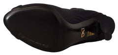 Dolce & Gabbana Black Stretch Short Ankle Boots Shoes - Boots