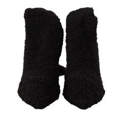 Dolce & Gabbana Black Stretch Socks Knee High Booties Shoes - EU41/US10.5 - Boots