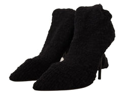 Dolce & Gabbana Black Stretch Socks Knee High Booties Shoes - EU41/US10.5