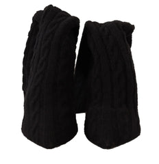 Dolce & Gabbana Black Stretch Socks Knee High Booties Shoes - EU38/US7.5 - Boots