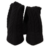 Dolce & Gabbana Black Stretch Socks Knee High Booties Shoes - EU38/US7.5