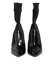Dolce & Gabbana Black Stretch Stilettos Booties Socks Shoes - EU37/US6.5 - Boots