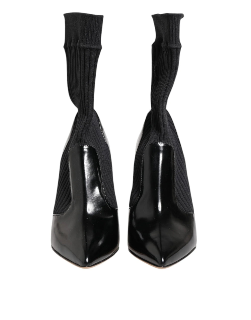 Dolce & Gabbana Black Stretch Stilettos Booties Socks Shoes - EU37/US6.5