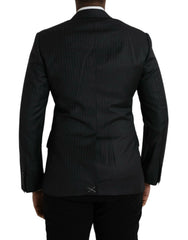 Dolce & Gabbana Black Stripe MARTINI Single Breasted Coat Blazer - IT46 | S - Sport Jackets
