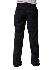 Dolce & Gabbana Black Stripe Straight Men Dress Trouser Pants - IT48 | M