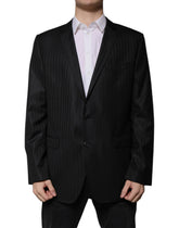 Dolce & Gabbana Black Stripe Wool Single Breasted Blazer - IT54 | XL - Sport Jackets