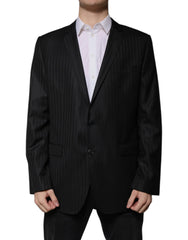 Dolce & Gabbana Black Stripe Wool Single Breasted Blazer - IT54 | XL - Sport Jackets