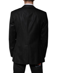Dolce & Gabbana Black Stripe Wool Single Breasted Blazer - IT54 | XL - Sport Jackets