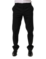 Dolce & Gabbana Black Striped Dress Formal Men Trouser Pants - IT48 | M - Trousers