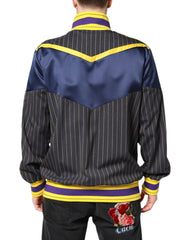 Dolce & Gabbana Black Striped Logo Full Zip Bomber Jacket - IT52 | XL - Bomber Jackets