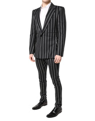 Dolce & Gabbana Black Striped SICILIA Formal 2 Piece Suit - IT48 | M - Pant Suits