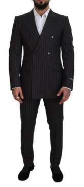 Dolce & Gabbana Black Striped Wool Formal 2 Piece Suit - IT50 | L - Pant Suits
