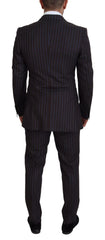 Dolce & Gabbana Black Striped Wool Formal 2 Piece Suit - IT50 | L - Pant Suits