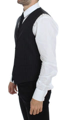 Dolce & Gabbana Black Striped Wool Silk Dress Vest Gilet - IT44 | XS - Vests