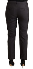 Dolce & Gabbana Black Striped Wool Tapered Trouser Pants - IT44|L - Trousers