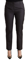 Dolce & Gabbana Black Striped Wool Tapered Trouser Pants - IT44|L - Trousers