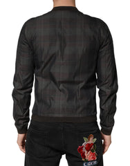 Dolce & Gabbana Black Stripes Cotton Full Zip Bomber Jacket - IT46 | S