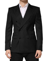 Dolce & Gabbana Black Stripes Double Breasted 2Button Blazer - IT48 | M