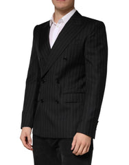 Dolce & Gabbana Black Stripes Double Breasted 2Button Blazer - IT48 | M