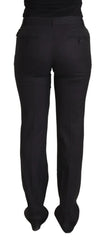 Dolce & Gabbana Black Stripes Mid Waist Trouser Pants - IT42|M - Trousers