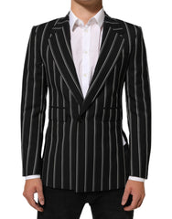 Dolce & Gabbana Black Stripes SICILIA 1 Button Suit Blazer - IT46 | S - Sport Jackets