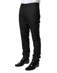 Dolce & Gabbana Black Stripes Wool Men Dress Trousers Pants - IT46 | S