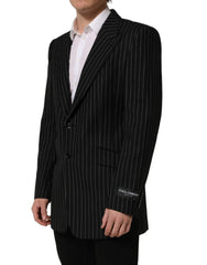 Dolce & Gabbana Black Stripes Wool Single Breasted Blazer - IT54 | XL