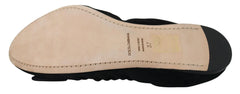Dolce & Gabbana Black Suede Flat Slip On Ballet Shoes - EU37/US6.5 - Flats
