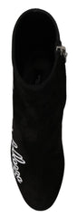 Dolce & Gabbana Black Suede L’Amore E’Bellezza Boots Shoes - EU35/US4.5 - Boots