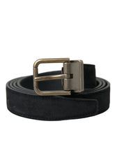 Dolce & Gabbana Black Suede Leather Gold Metal Buckle Belt - 110 cm / 44 Inches - Belts