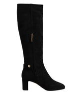 Dolce & Gabbana Black Suede Leather Knee High Boots Shoes - EU35.5/US5 - Boots