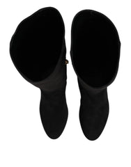 Dolce & Gabbana Black Suede Leather Knee High Boots Shoes - EU35.5/US5 - Boots