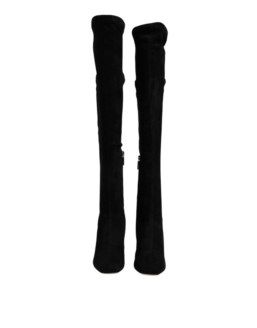 Dolce & Gabbana Black Suede Leather Knee High Boots Shoes - EU36/US5.5