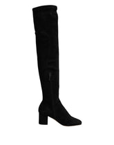 Dolce & Gabbana Black Suede Leather Knee High Boots Shoes - EU36/US5.5 - Boots