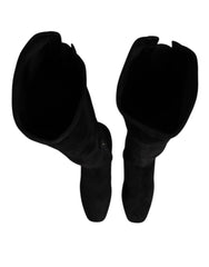Dolce & Gabbana Black Suede Leather Knee High Boots Shoes - EU36/US5.5 - Boots
