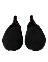 Dolce & Gabbana Black Suede Loafers Formal Dress Slip On Shoes - Flats