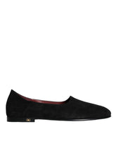 Dolce & Gabbana Black Suede Loafers Formal Slip On Shoes - Flats