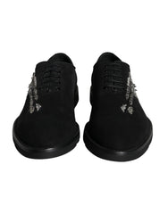 Dolce & Gabbana Black Suede Sicilia Lace Up Formal Shoes - EU41.5/US8.5