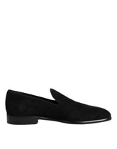 Dolce & Gabbana Black Suede Slip On Loafers Formal Shoes - Flats