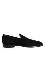 Dolce & Gabbana Black Suede Slip On Loafers Formal Shoes - Flats