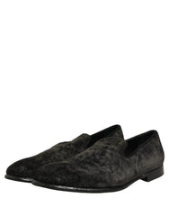 Dolce & Gabbana Black Suede Slip On Men Slippers Loafers Shoes - EU42/US9
