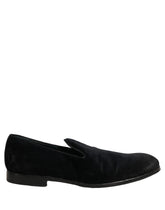 Papuci slip-on Dolce & Gabbana din piele intoarsa neagră - EU44/US11