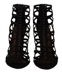 Dolce & Gabbana Black Suede Stiletto Heels Bette Sandals Shoes - EU41/US10.5