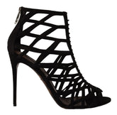 Dolce & Gabbana Black Suede Stiletto Heels Bette Sandals Shoes - EU41/US10.5