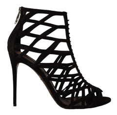 Dolce & Gabbana Black Suede Stiletto Heels Bette Sandals Shoes - EU41/US10.5