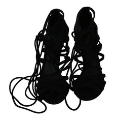 Dolce & Gabbana sorte stilethæle i ruskind med rem. Sandaler – EU36/US5.5