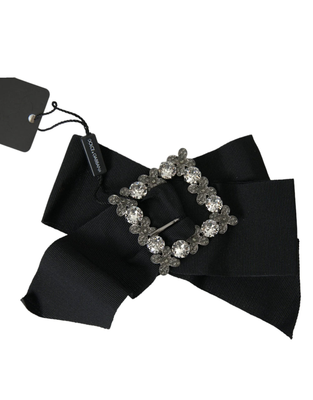 Dolce & Gabbana Black Swarovski Crystal Embellished Hair Clip - Hair Pins Claws & Clips