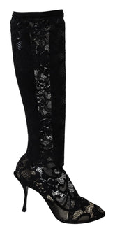Dolce & Gabbana Black Taormina Lace Socks Boots Shoes Pumps - EU36/US5.5 - Boots