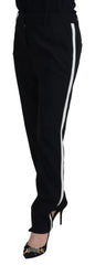 Dolce & Gabbana Black Tapered Women Wool Pants - IT40|S - Trousers